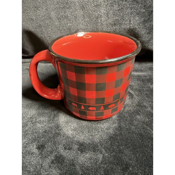 Wilcor Buffulo plaid ceramic campfire coffee mug - Picture 3 of 5